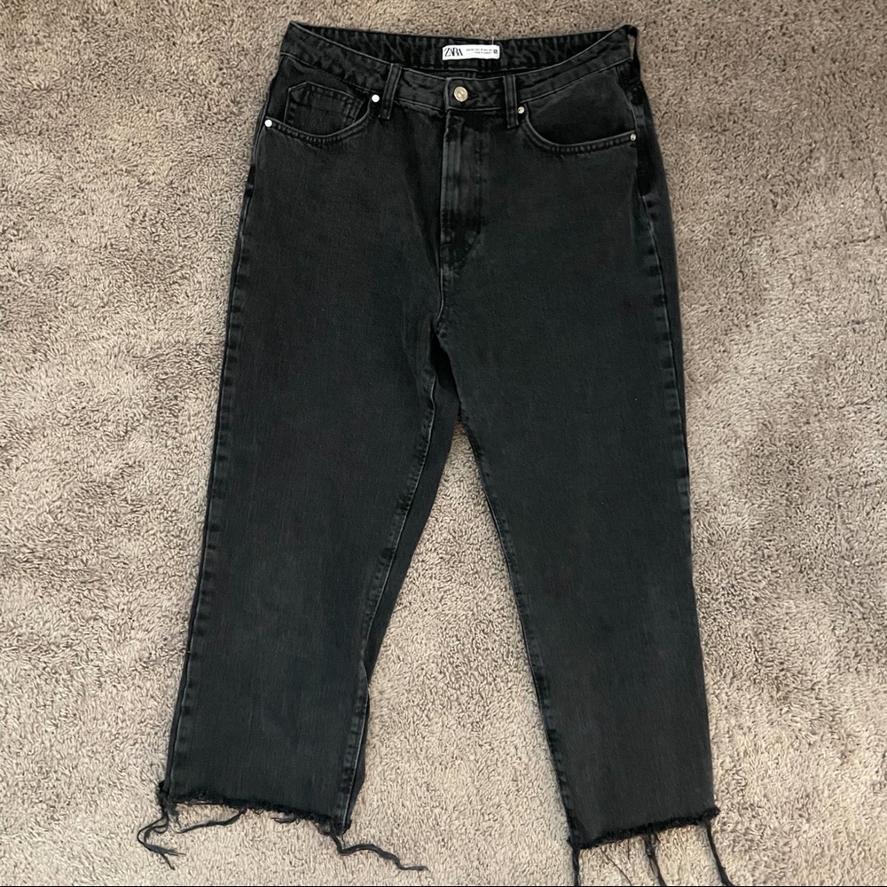Zara High Waisted High Rise Straight Jeans